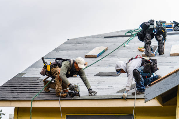 Professional Gutter Installation technician working in Castleford, ID